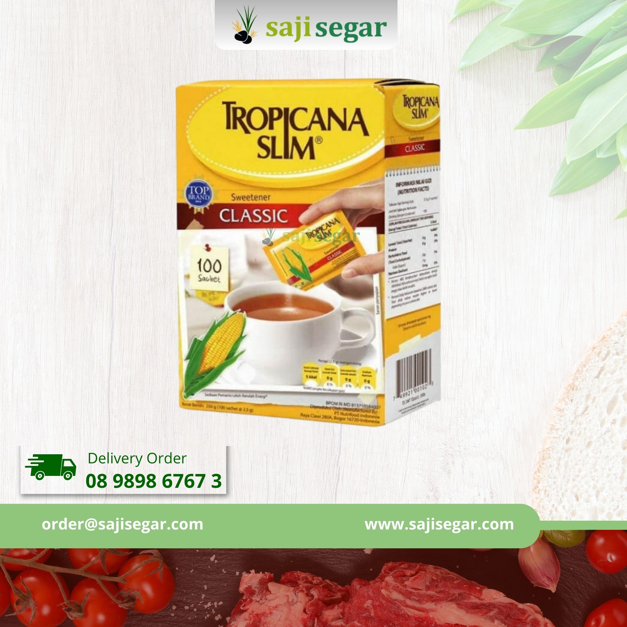 Gula jagung bubuk Tropicana Slim Tropicanaslim classic stick sweetener diabetes diet 100 sachet - Stick 100 Sache